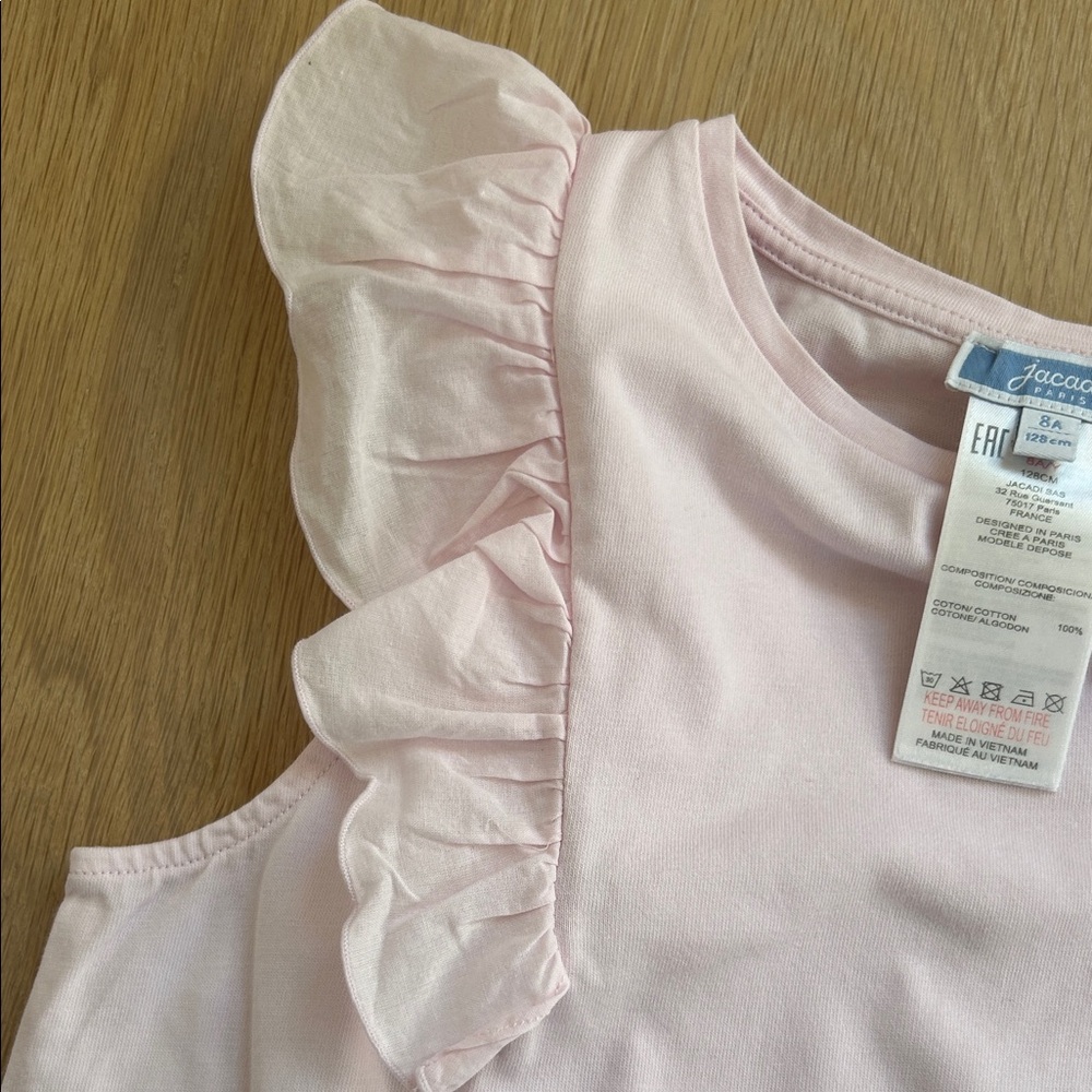 Jacadi Light Pink Ruffle Tank Top - Picture 4 of 6